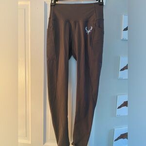 Bucked Up brown full length leggings.
